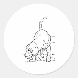 Hunde-Liebhaber-Erinnerung, Beagle-Illustration Runder Aufkleber