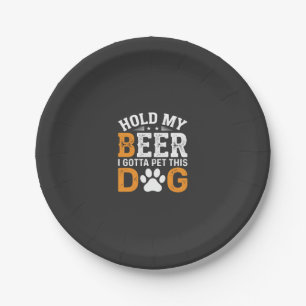 Hunde-Liebhaber halt mein Bier Pappteller