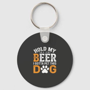 Hunde-Liebhaber halt mein Bier Schlüsselanhänger