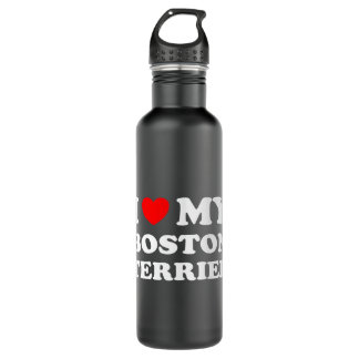 Hunde Liebhaber Herz I Liebe My Boston Terrier Edelstahlflasche