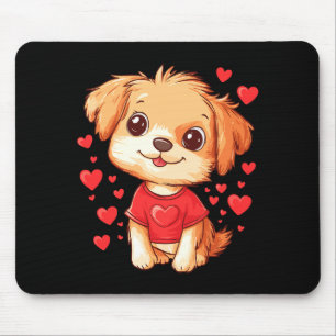 Hunde Liebhaber Herz Mädchen Welpen Valentinstag F Mousepad