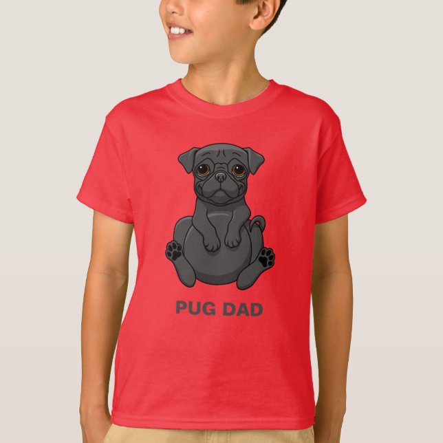 Hunde Liebhaber Niedlicher Fett Schwarzer Mops Vat T-Shirt (Vorderseite)