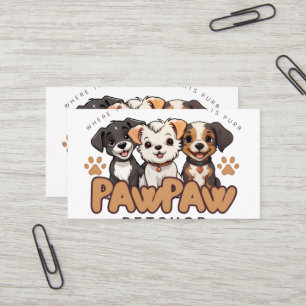 Hunde-Liebhaber "Paw Paw Pet Shop" Kissen Visitenkarte