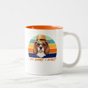 Hunde Liebhaber Retro Vintage Ich mache was ich wi Zweifarbige Tasse