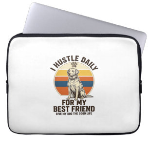 Hunde Liebhaber Shirt Vintage Gravur Hart Arbeiten Laptopschutzhülle