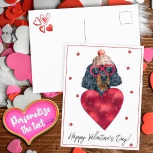 Hunde-Liebhaber Valentinsgeschenk Gordon Setter Feiertagspostkarte