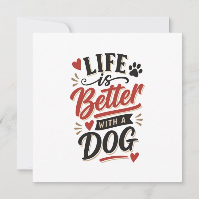 Hunde-Liebhaber-Wandkunst - Das Leben ist besser m (Vorderseite)