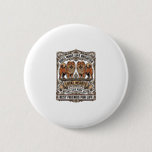 Hunde-Liebhaber-Zitat Vintage-Gravur Fluffiger Hun Button