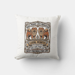 Hunde-Liebhaber-Zitat Vintage-Gravur Fluffiger Hun Kissen