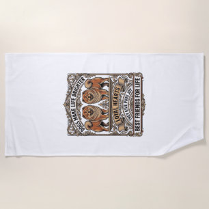 Hunde-Liebhaber-Zitat Vintage-Gravur Fluffiger Hun Strandtuch