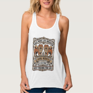 Hunde-Liebhaber-Zitat Vintage-Gravur Fluffiger Hun Tank Top