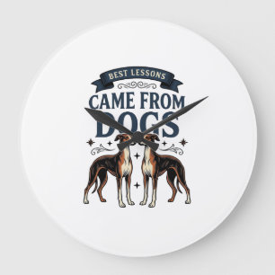 Hunde-Liebhaber-Zitat Vintage-Gravur-Hound-Typogra Große Wanduhr