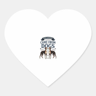 Hunde-Liebhaber-Zitat Vintage-Gravur Hound-Typogra Herz-Aufkleber