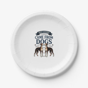 Hunde-Liebhaber-Zitat Vintage-Gravur-Hound-Typogra Pappteller