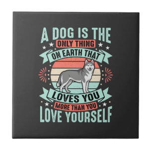 Hunde Liebhaber Zitat Vintage Husky Grafik Fliese