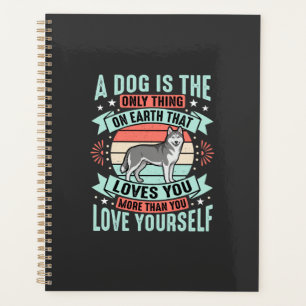 Hunde Liebhaber Zitat Vintage Husky Grafik Planer