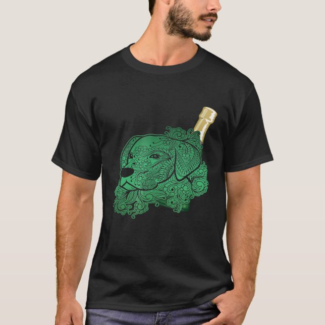 Hunde liebt Weinflaschen Tiere Wein Glas T-Shirt (Vorderseite)