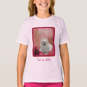 Hunde-Lily-Blume Weiße Spitz T-Shirt