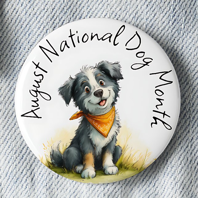 Hunde Lover Button - National Dog Month August (Von Creator hochgeladen)