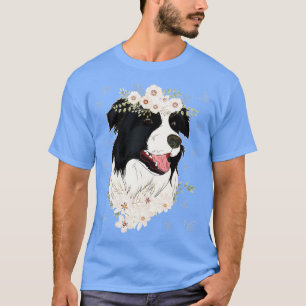 Hunde Lover Floral Animal Blume Kronen Border Co T-Shirt