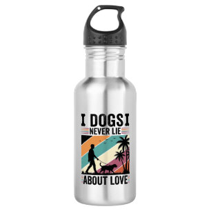 Hunde lügen nie über Liebe Vintage Spazierender Hu Edelstahlflasche