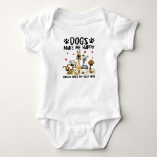 Hunde machen mich glücklich, Menschen machen mein Baby Strampler