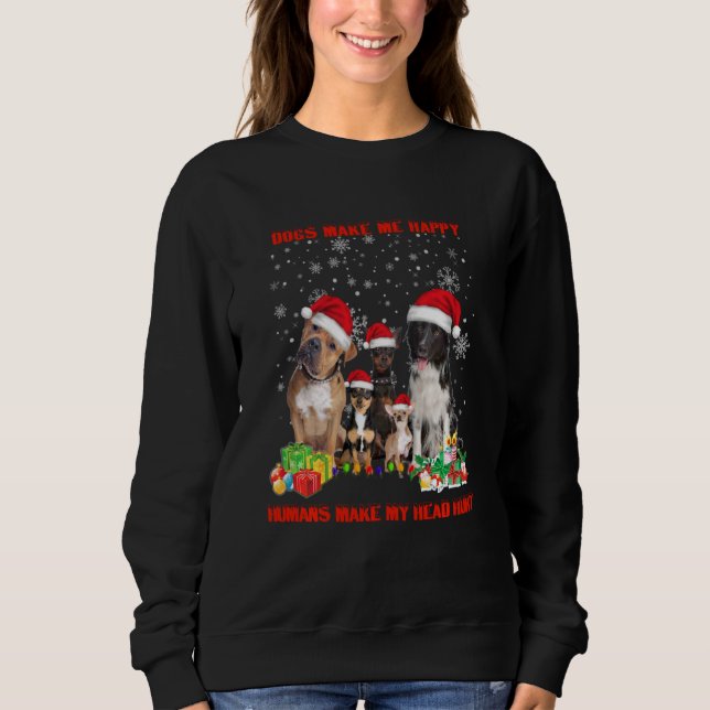 Hunde machen mich glücklich, Menschen machen meine Sweatshirt (Vorderseite)