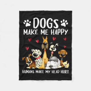 Hunde machen mich glücklich Menschen machen mir Ko Fleecedecke