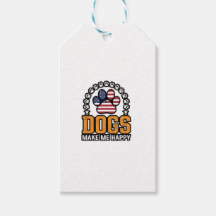Hunde machen mich glücklich patriotisches Pfoten-V Geschenkanhänger