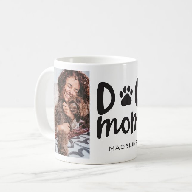 Hunde Mama 2 Foto Name Kaffee Tasse Cup (Vorderseite Links)