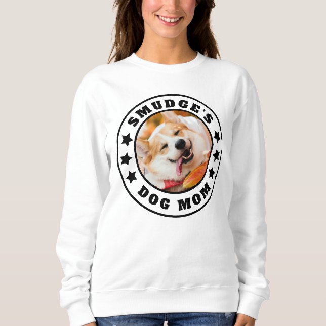 Hunde Mama Benutzerdefiniertes Foto und Name Sweat Sweatshirt (Vorderseite)
