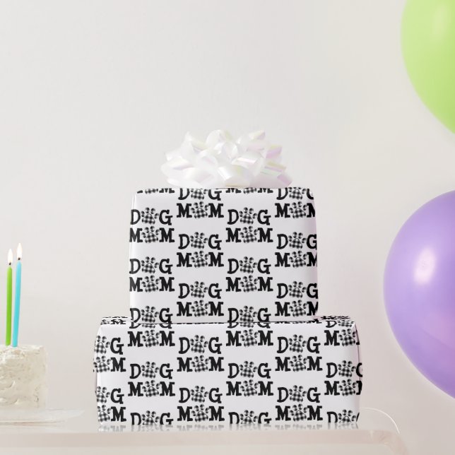 Hunde Mama Buffalo Karierte Hundeausdrucke Geschenkpapier (Partygeschenke)
