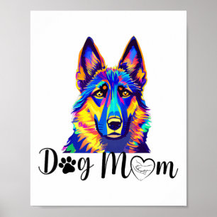 Hunde Mama Coole Farbige Deutsche Schäferhirte Her Poster
