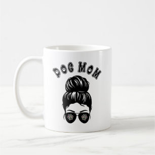 Hunde Mama Coole Mama Messy Bun Aviator Sonnenbril Kaffeetasse