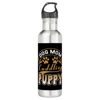 Hunde Mama Cuddling Puppy Edelstahlflasche
