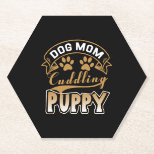 Hunde Mama Cuddling Puppy Untersetzer