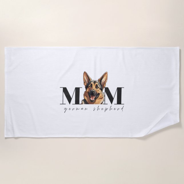 Hunde Mama DEUTSCHE SCHEPHERD DOG Klassischer T -  Strandtuch (Vorderseite)