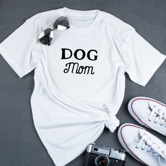 Hunde-Mama | Einfache Niedliche Retro Script Besit T-Shirt (Von Creator hochgeladen)