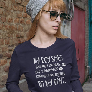 Hunde Mama Funny Custom Foto Women's Navy Long T-Shirt