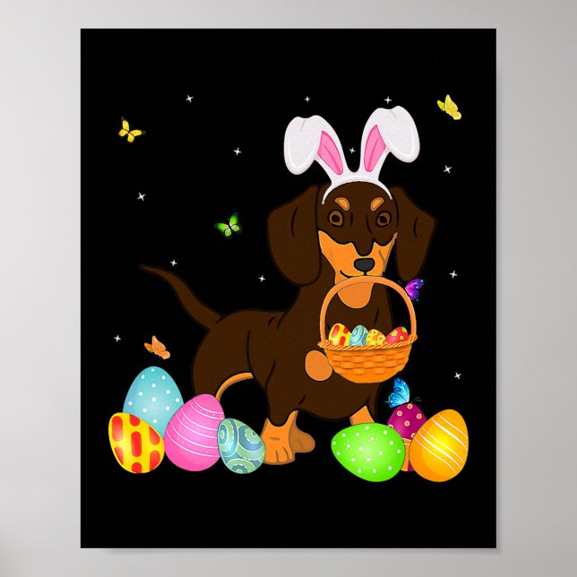 Hunde Mama Geschenk Niedliche Dackel Eier Ostern T Poster (Vorne)