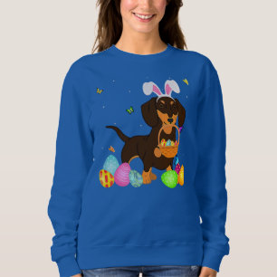 Hunde Mama Geschenk Niedliche Dackel Eier Ostern T Sweatshirt
