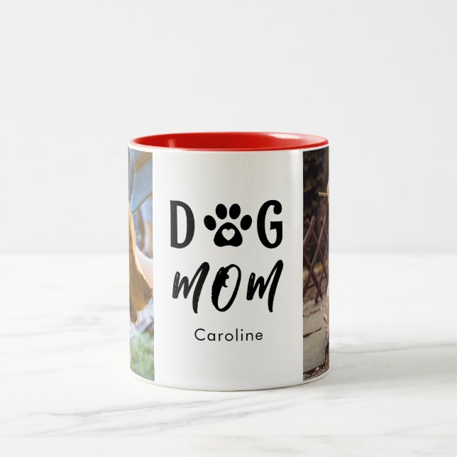 Hunde Mama Geschenke Zweifarbige Tasse (Mittel)