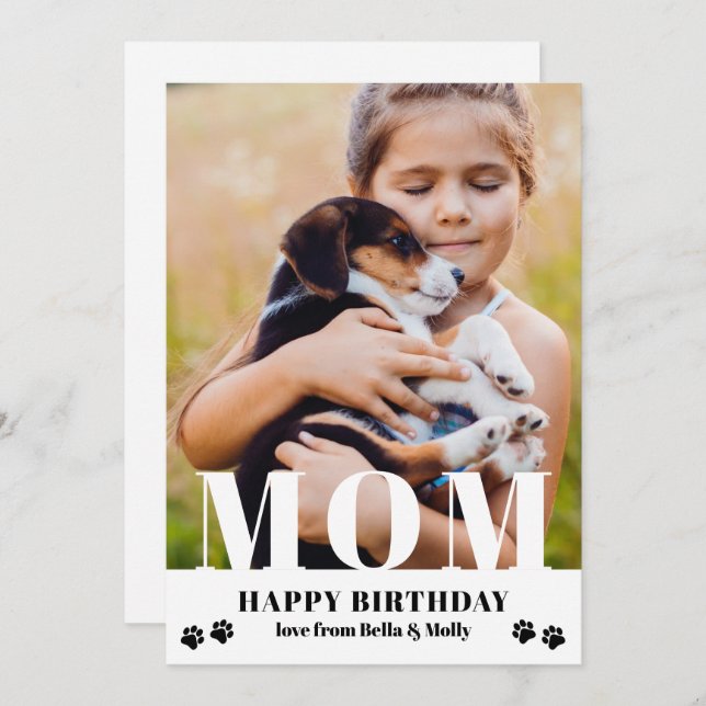 Hunde Mama Happy Birthday Modernes Personalisierte (Vorne/Hinten)