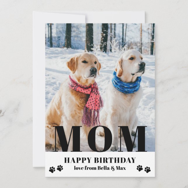 Hunde Mama Happy Birthday Modernes Personalisierte (Vorderseite)