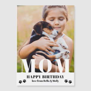 Hunde Mama Happy Birthday Modernes Personalisierte Magnetkarte