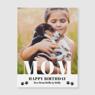 Hunde Mama Happy Birthday Modernes Personalisierte Magnetkarte