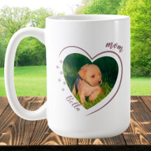 Hunde-Mama-Herz-Foto-Pfotenabdrücke mit Haustierna