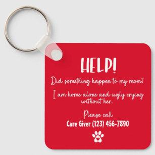 Hunde-Mama Hilfe Zuhause alleine personalisiert Schlüsselanhänger