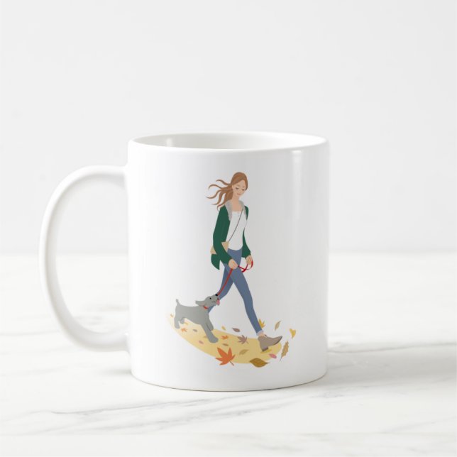 Hunde Mama Illustration Farbige Paws Tasse (Links)