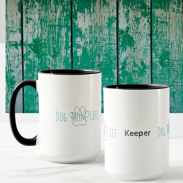 Hunde Mama Leben Funny Hund Sprichwort Pfow Tasse (Dog. Mom. Life. Mug can be personalized with your pups name. A simple design for your morning coffee)